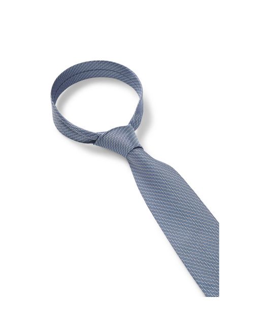 Boss Blue One Silk Tie With Jacquard Pattern for men