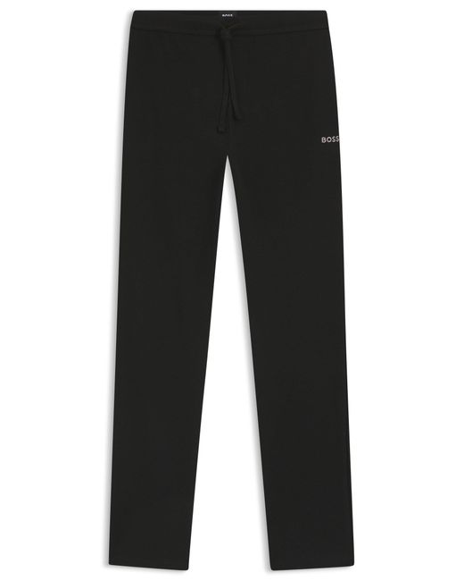Boss Pyjamabroek Van Een Katoenmix Met Logostiksel in het Black voor heren