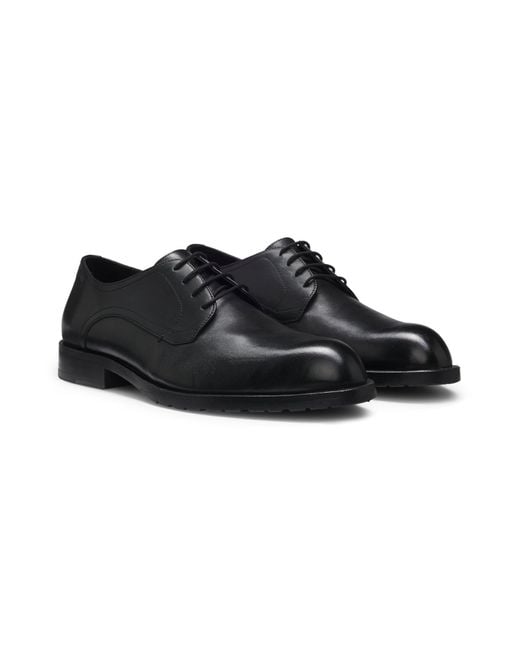 Boss Leder-Derbys Mit Logo-Prägung in Black für Herren