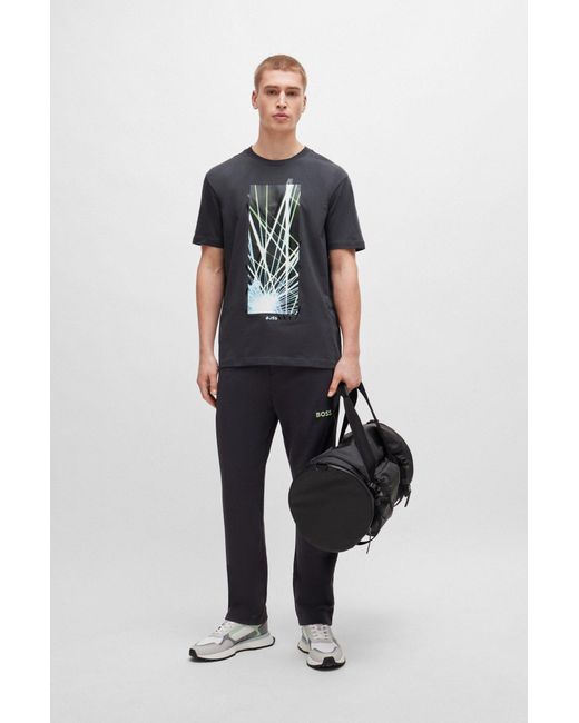 Boss Black Regular-fit T-shirt In Stretch Cotton With Seasonal Artwork for men