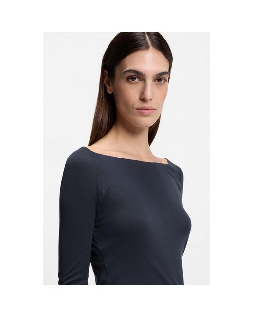 Boss Blue Double-Layered Jersey Top