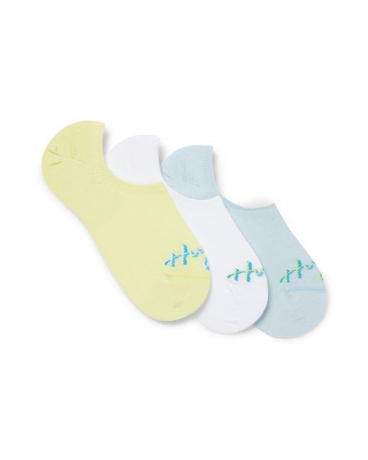 BOSS by HUGO BOSS Three-pack Of Cotton-blend Invisible Socks With  Handwritten Logos | Lyst