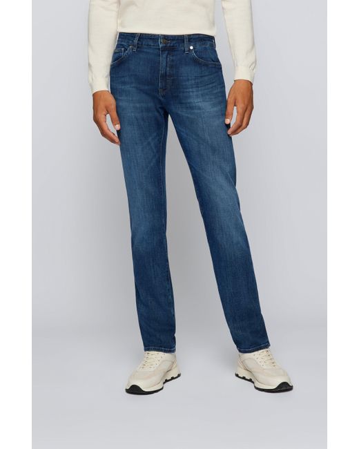 BOSS by Hugo Boss Blue Regular-fit Jeans In Cashmere-touch Italian Denim for men