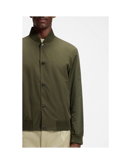 Boss Green Water-Repellent Jacket With Monogram-Pattern Sleeves for men