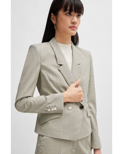 Boss White Regular-fit Jacket In Virgin Wool
