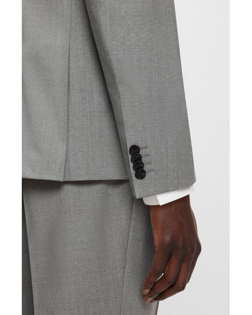 HUGO Slim-Fit Anzug Aus Funktionalem Stretch-Woll-Mix in Gray für Herren