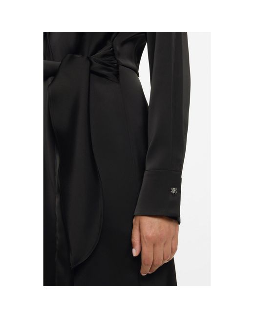 HUGO Black Long-Sleeved Wrap Dress