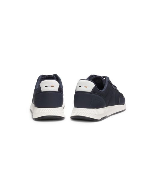 Boss Blue Low-Top Trainers With Textured Uppers for men