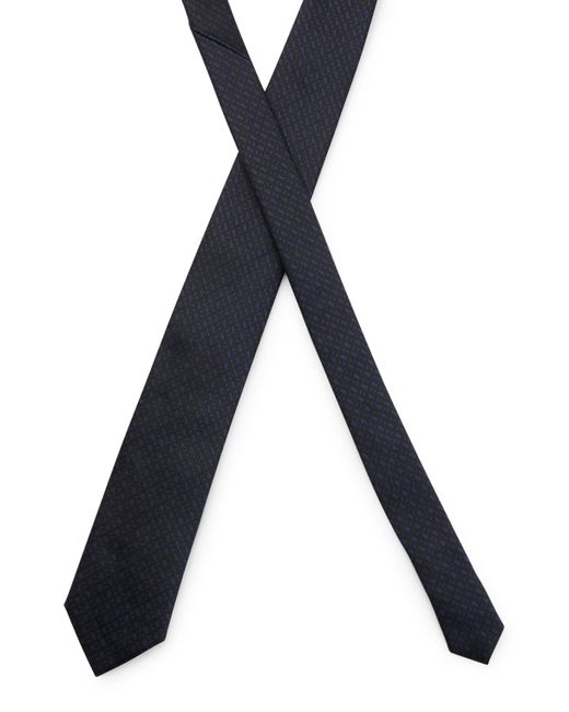 Boss Krawatte aus reiner Seide mit Jacquard-Monogrammen in Blue für Herren