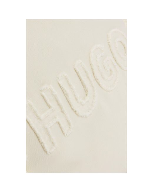 HUGO Natural Canvas Tote Bag With Fringed Trims