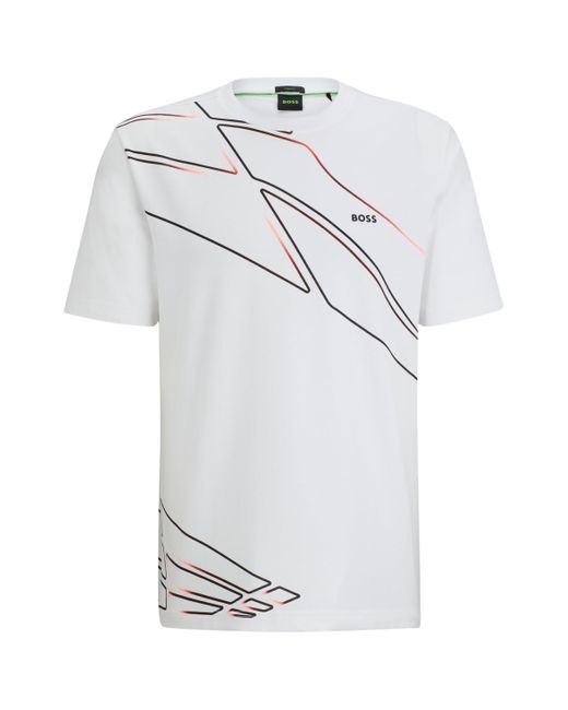 Boss Regular-fit T-shirt Van Een Katoenmix Met Nieuw Artwork in het White voor heren