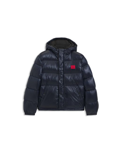 HUGO Blue Water-Repellent Jacket With Logo Label for men