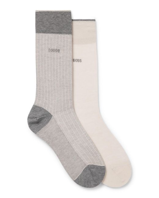 Boss White Light Beige Men's Business Socks Size 8-9 for men