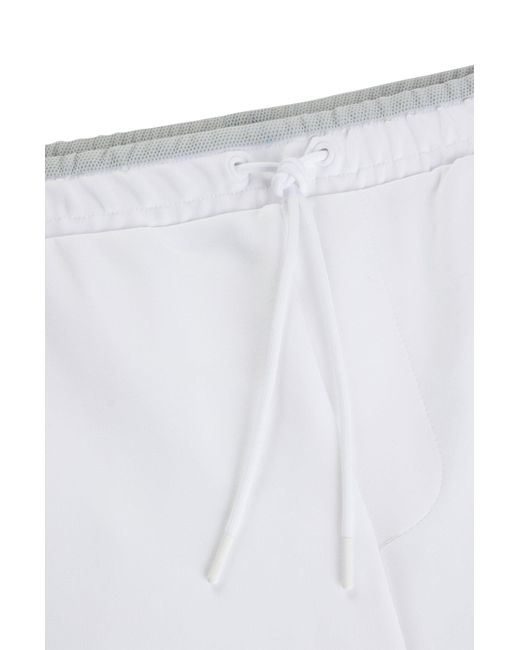Boss White Cotton-blend Shorts With 3d-moulded Logo for men
