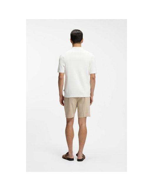 Boss White Regular-Fit Cardigan for men