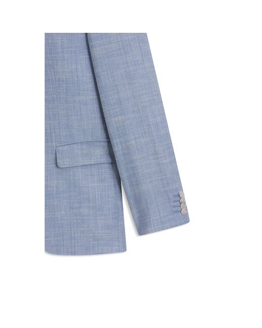 Boss Blue Regular-Fit Suit With All-Over Pattern for men