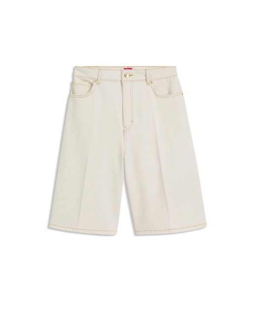 HUGO Natural Wide-Leg Shorts