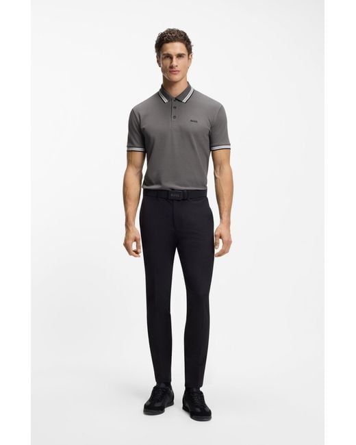 Boss Paddy-Polo Van Katoenpiqué in het Gray voor heren