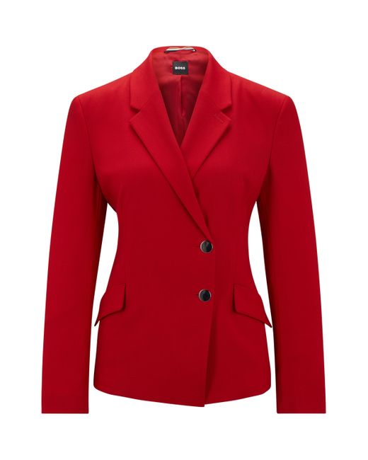 Boss Red Regular-fit Jacket In Virgin-wool Twill