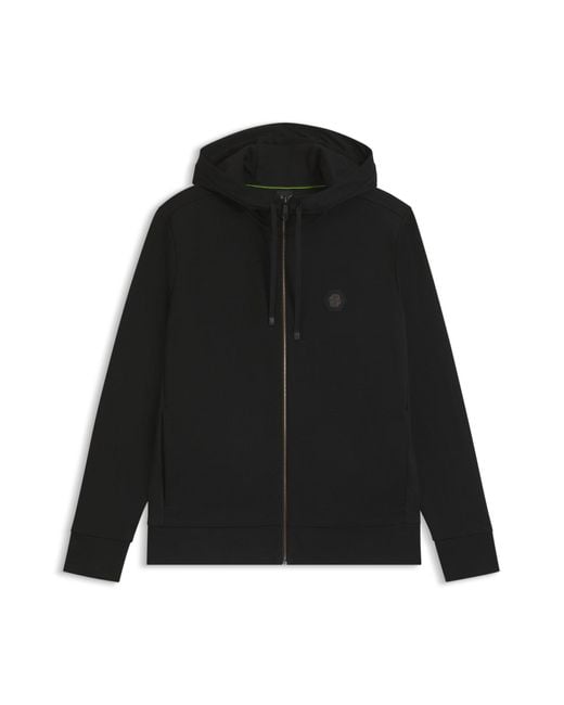 Boss Relaxed-Fit Hoodie Aus Baumwoll-Mix Mit Double-B-Monogramm in Black für Herren