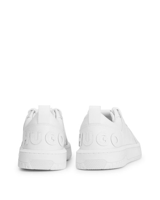 HUGO White Low-top Trainers With Logo Details
