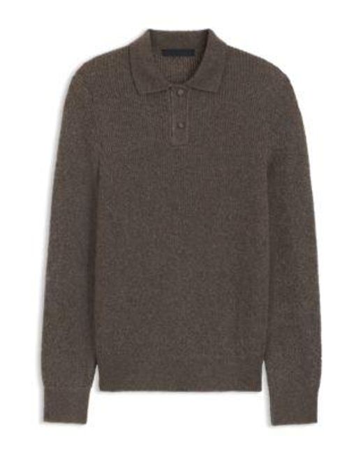 Pull À Col Polo Et Côtes Moulinées Beckham X Boss pour homme en coloris Brown