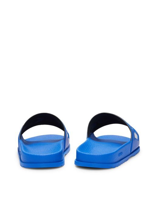 HUGO Blue Slides With Logo Strap for men