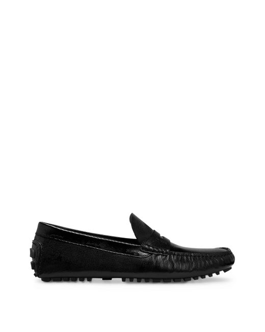 BOSS by HUGO BOSS Printed-leather Driver Moccasins With Branded Penny ...