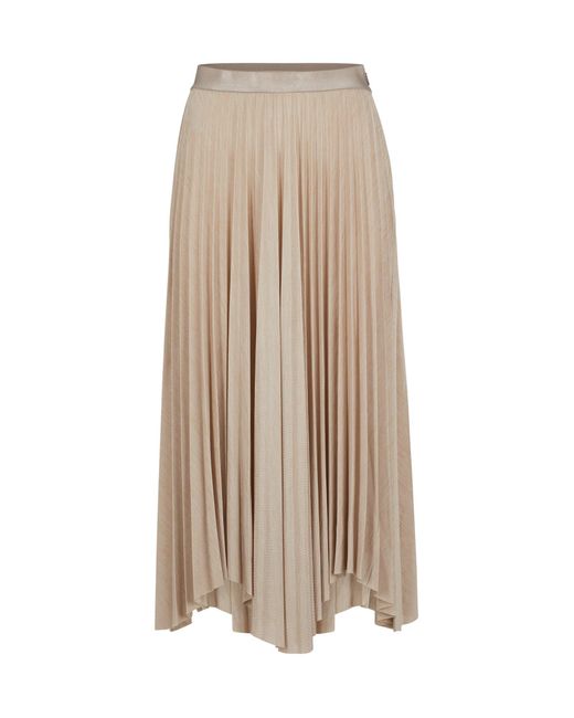 Boss Natural Pliss Skirt In High-shine Stretch Jersey