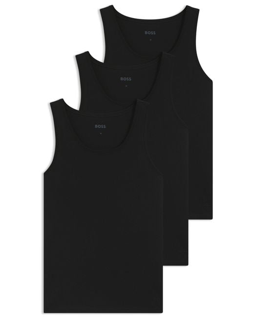 Boss Set Van Drie Onderhemden Met Logostiksels in het Black voor heren