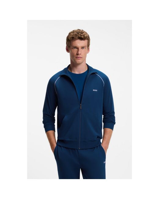 Boss Blue Zip-Up Jacket for men