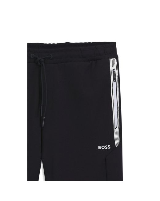 Boss Blue Drawstring Trousers for men