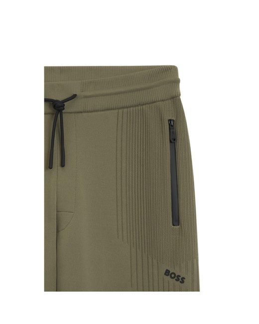 Boss Green Regular-Fit Tracksuit Bottoms With Jacquard Stripes for men
