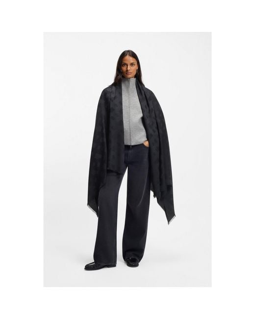 Boss Black Monogram Scarf