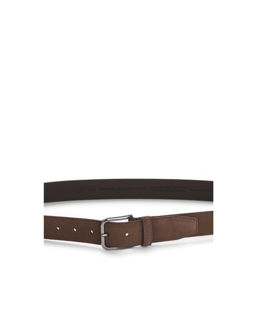 Boss Brown Leather Business Belt With Polished Gunmetal Buckle for men