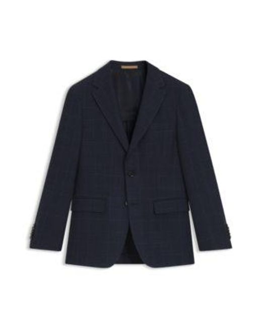 Veste Regular En Laine Et Cachemire À Carreaux Boss pour homme en coloris Blue