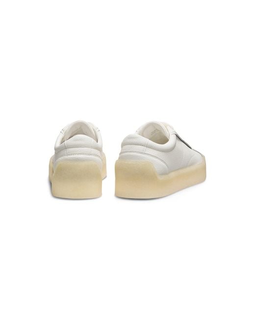 HUGO White Leather Derby Shoes With Crepe Rubber Sole for men