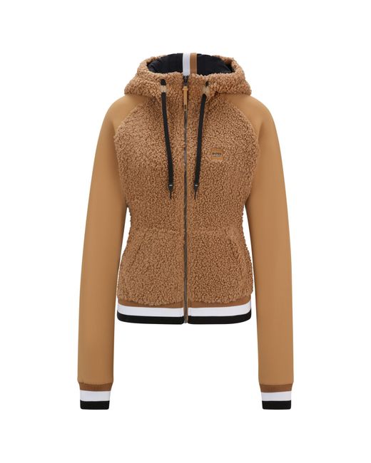 Boss Brown Equestrian Hybrid Hoodie With Teddy Body And Hood