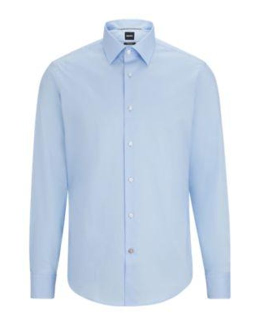 Chemise Regular Fit en popeline de coton facile à repasser Boss pour homme en coloris Blue