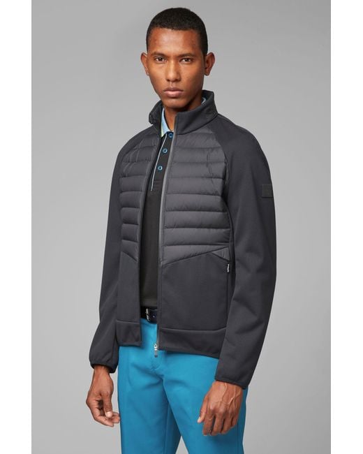 BOSS by Hugo Boss Slim Fit Golf Jacket With Down Filled Panels in Black