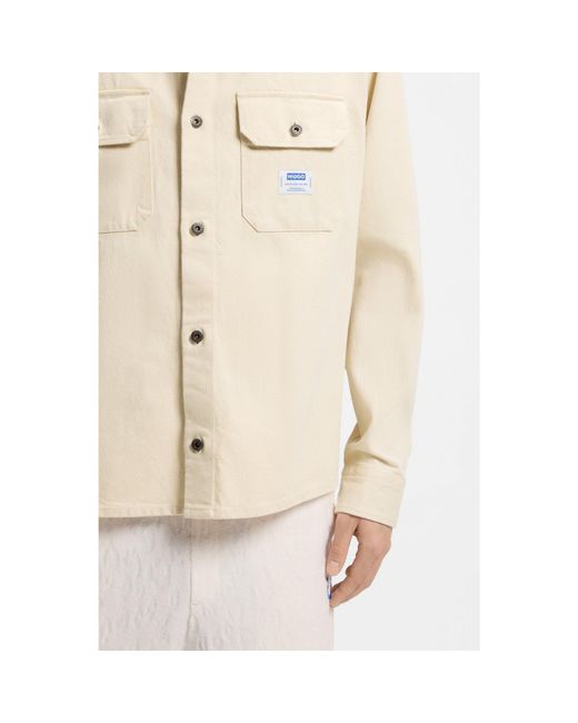 HUGO Natural Oversized-Fit Overshirt for men