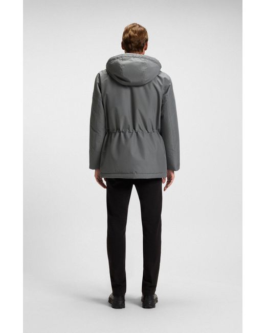 Boss Waterafstotende Jas Met Contrasterende Details in het Gray voor heren