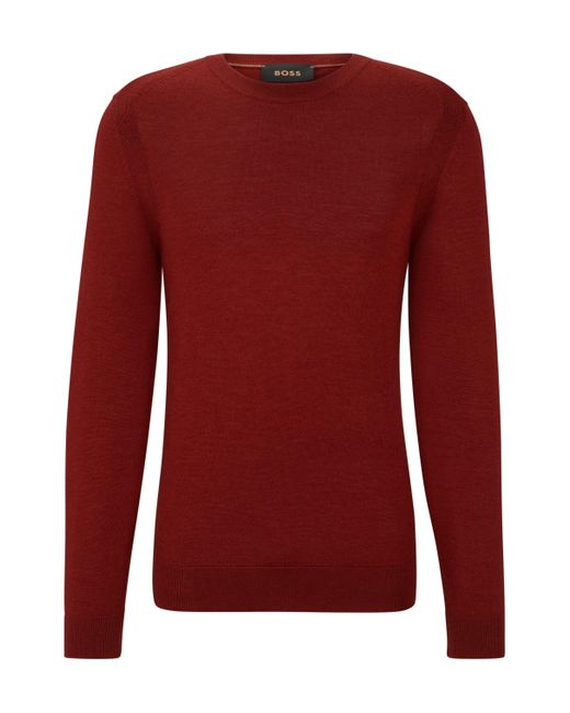 BOSS by HUGO BOSS Regular-fit Sweater In Wool, Silk And Cashmere in Red ...
