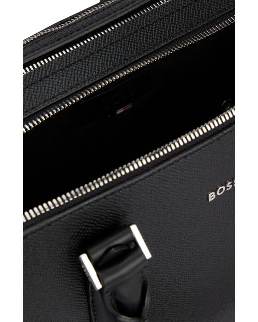 BOSS Structured-leather Document Case With Logo Lettering in Black for ...