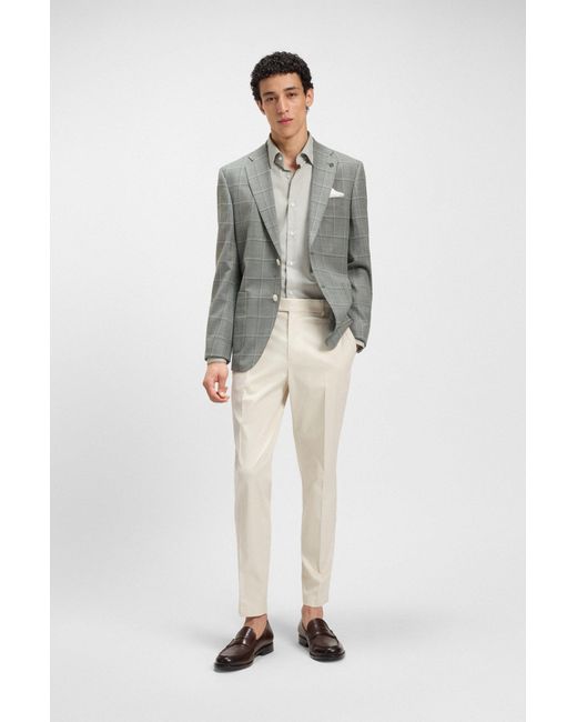 Boss Regular-Fit Hemd Aus Strukturierter Stretch-Baumwolle Mit Bügelleichtem Finish in White für Herren