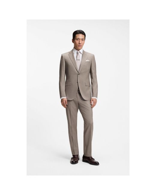 Boss Gray Two-Piece Regular-Fit Suit for men