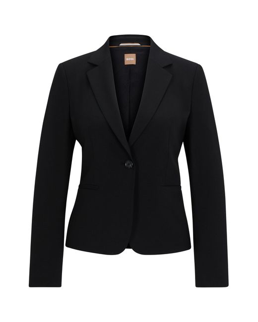 Boss Black Regular-fit Button-up Jacket In Virgin Wool