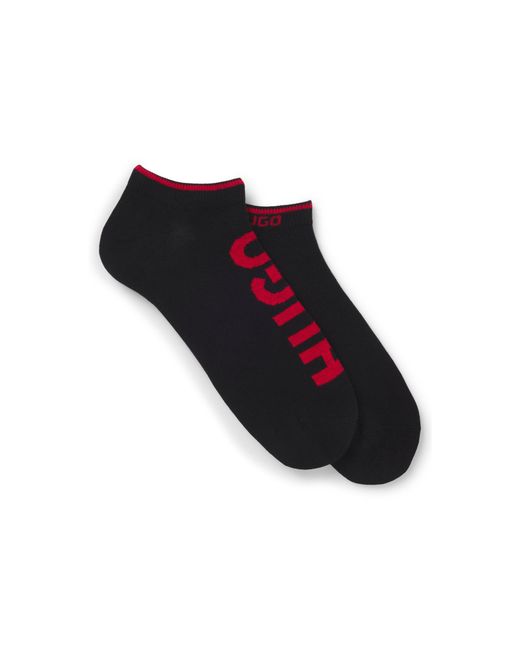 HUGO Black Two-pack Of Ankle Socks With Logos