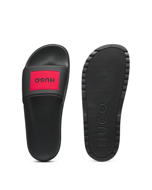 HUGO Slides Mit Logo-Detail in Black für Herren
