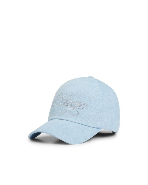 HUGO Blue Denim Cap With Crystal-Studded Logo